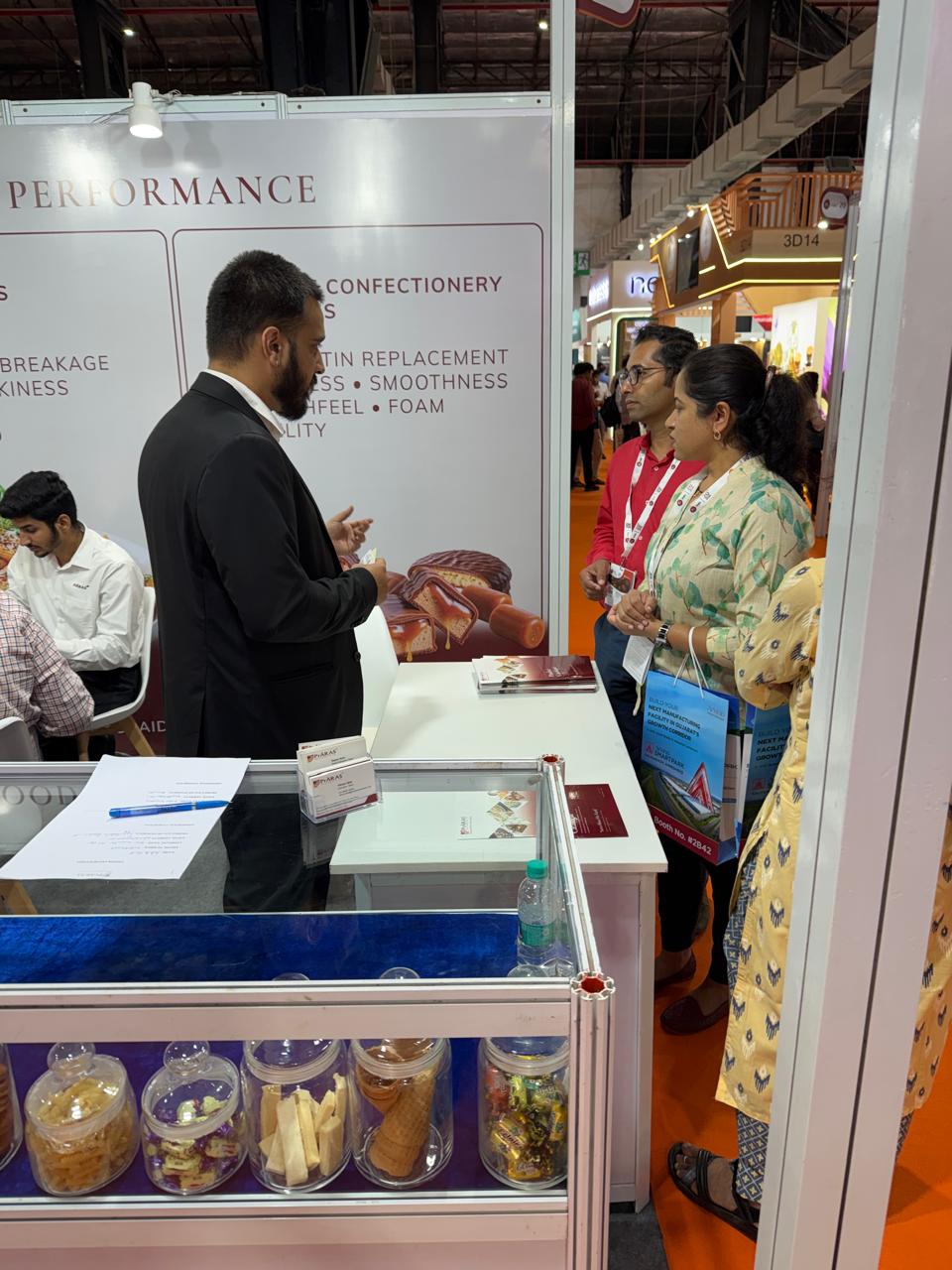 Product application panels and samples at the Praras Biosciences booth